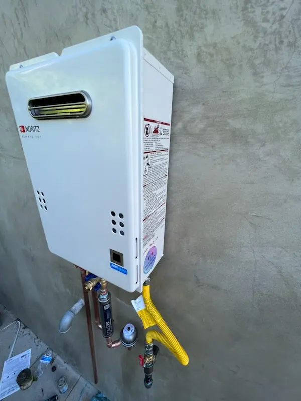 Tankless water heater installation for Baywood homes